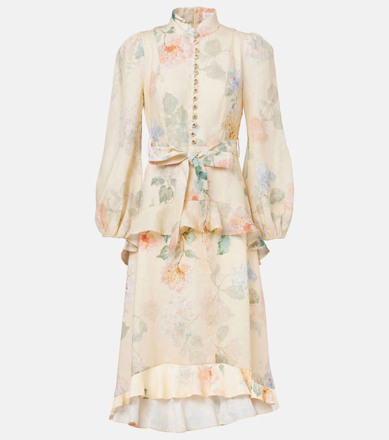 Zimmermann Illuminate floral linen midi dress