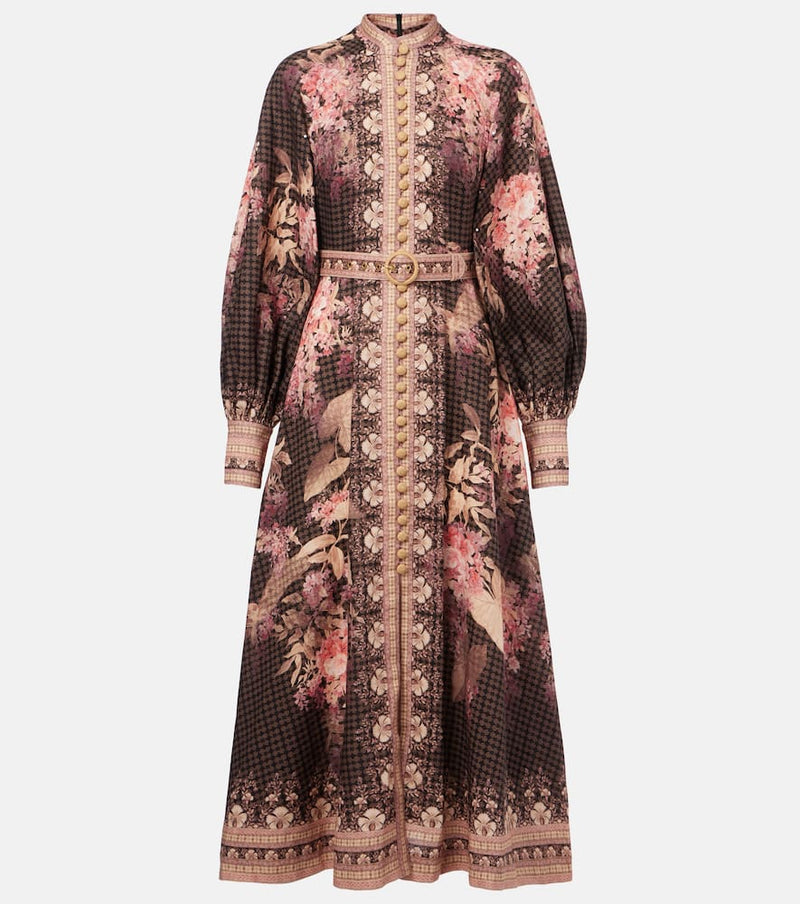 Zimmermann Illuminate floral linen midi dress