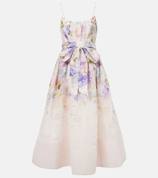 Zimmermann Dawning floral silk and linen corset dress