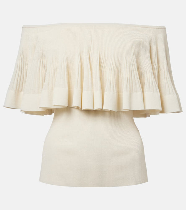 Zimmermann Illuminate pleated ribbed-knit top