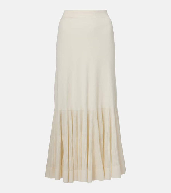 Zimmermann Illuminate pleated ribbed-knit midi skirt