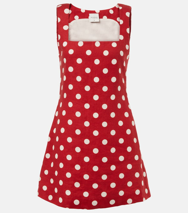 Posse Alice polka-dot linen minidress