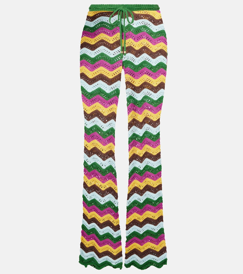 Bananhot Kim crochet cotton-blend straight pants