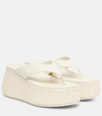 Chloe Nama 80 leather platform thong sandals