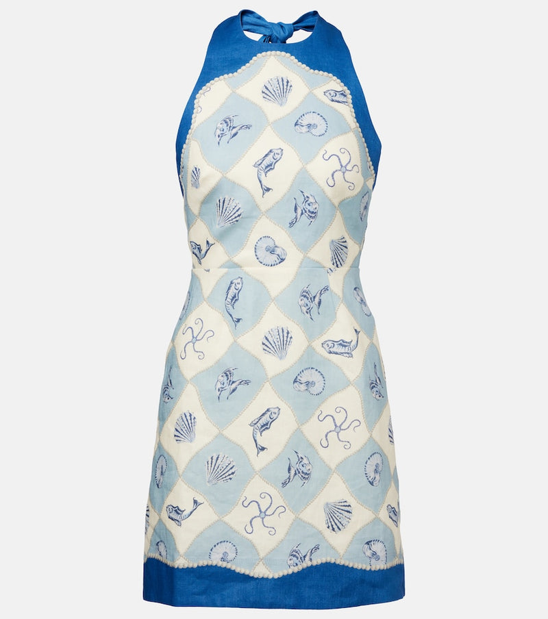 Alemais Pia printed linen minidress