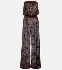 Melissa Odabash Viv off-shoulder cotton-blend jumpsuit