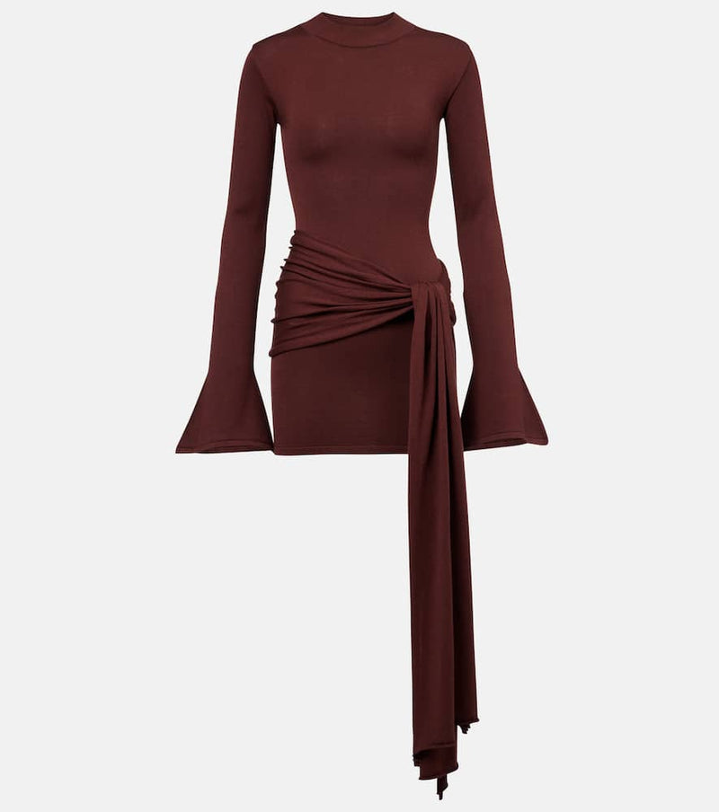 Aya Muse Draped silk and cotton minidress