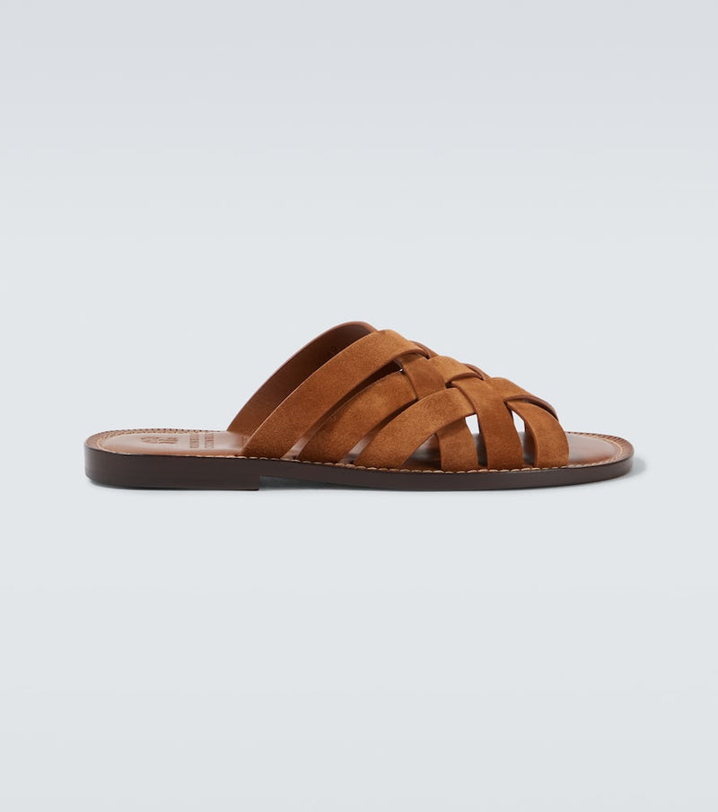 Brunello Cucinelli Woven suede sandals