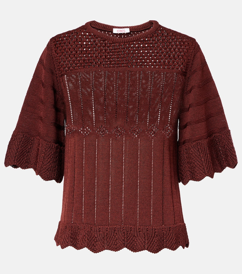 Eres Reverie open-knit cotton-blend top