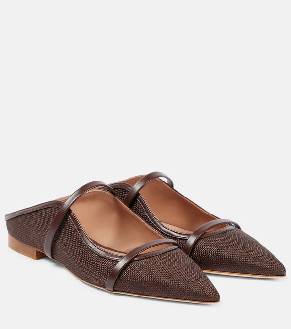 Malone Souliers Maureen leather-trimmed mules