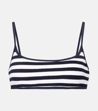 Jade Swim Muse Scoop striped terry bikini top