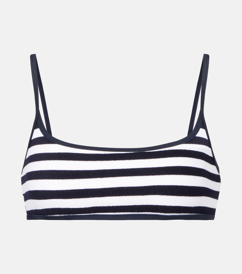 Jade Swim Muse Scoop striped terry bikini top
