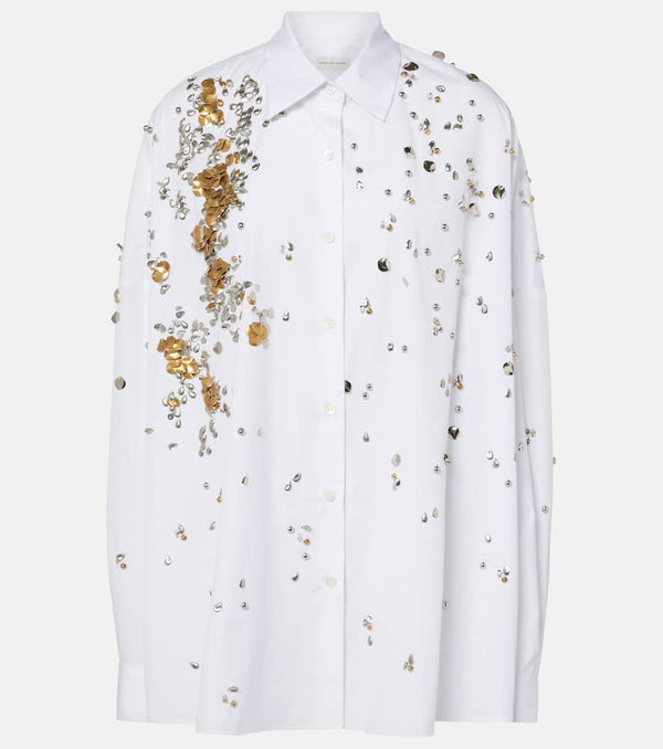 Dries Van Noten Embellished cotton poplin shirt