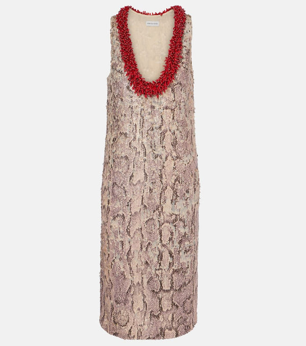 Dries Van Noten Sequined printed midi dress