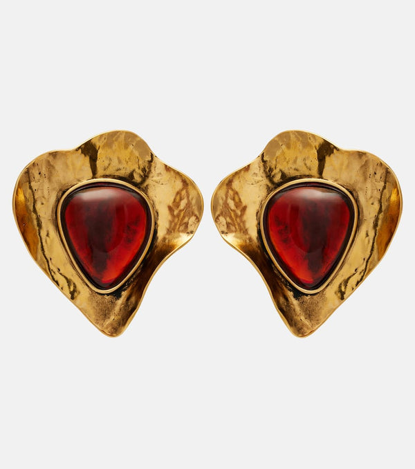 Saint Laurent Embellished clip-on earrings