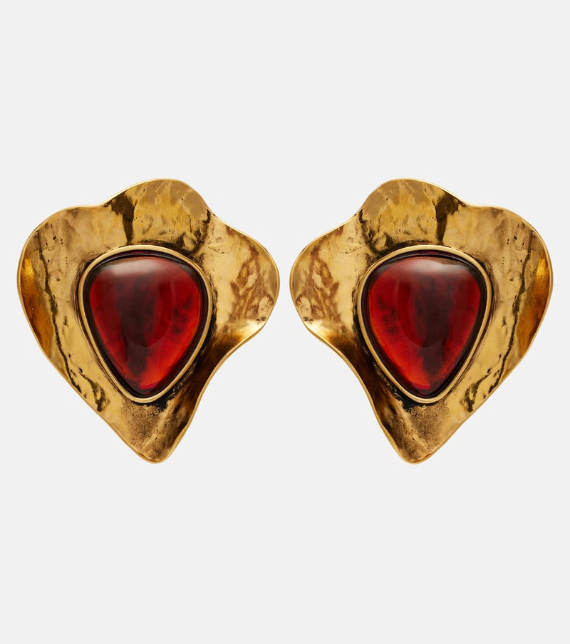 Saint Laurent Embellished clip-on earrings