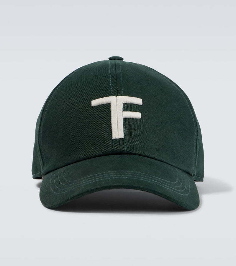 Tom Ford TF embroidered leather-trimmed baseball cap
