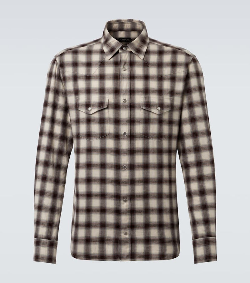 Tom Ford Checked cotton-blend shirt