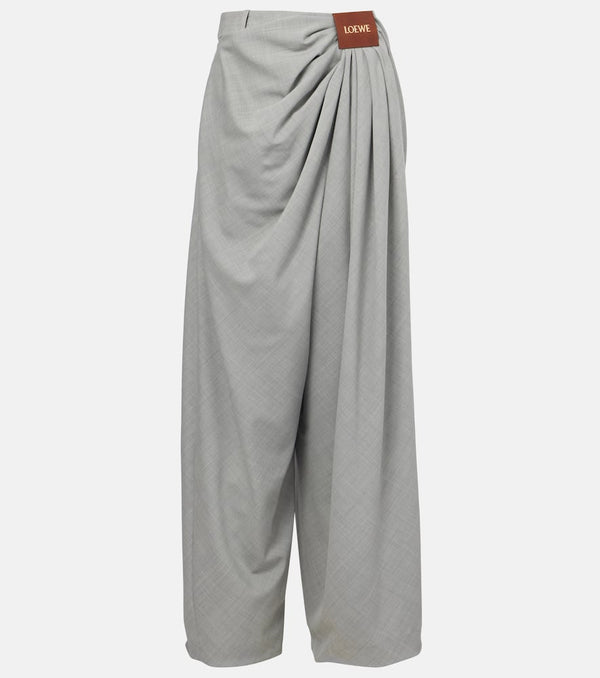 Loewe Draped wool wide-leg pants