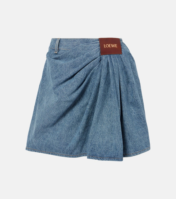 Loewe Draped denim miniskirt