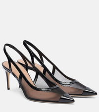 Malone Souliers Aubrey 70 mesh slingback pumps