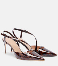 Malone Souliers Valeria 70 patent leather slingback pumps
