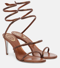 Rene Caovilla Cleo 80 embellished satin sandals