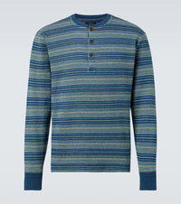 RRL Cotton jacquard Henley shirt