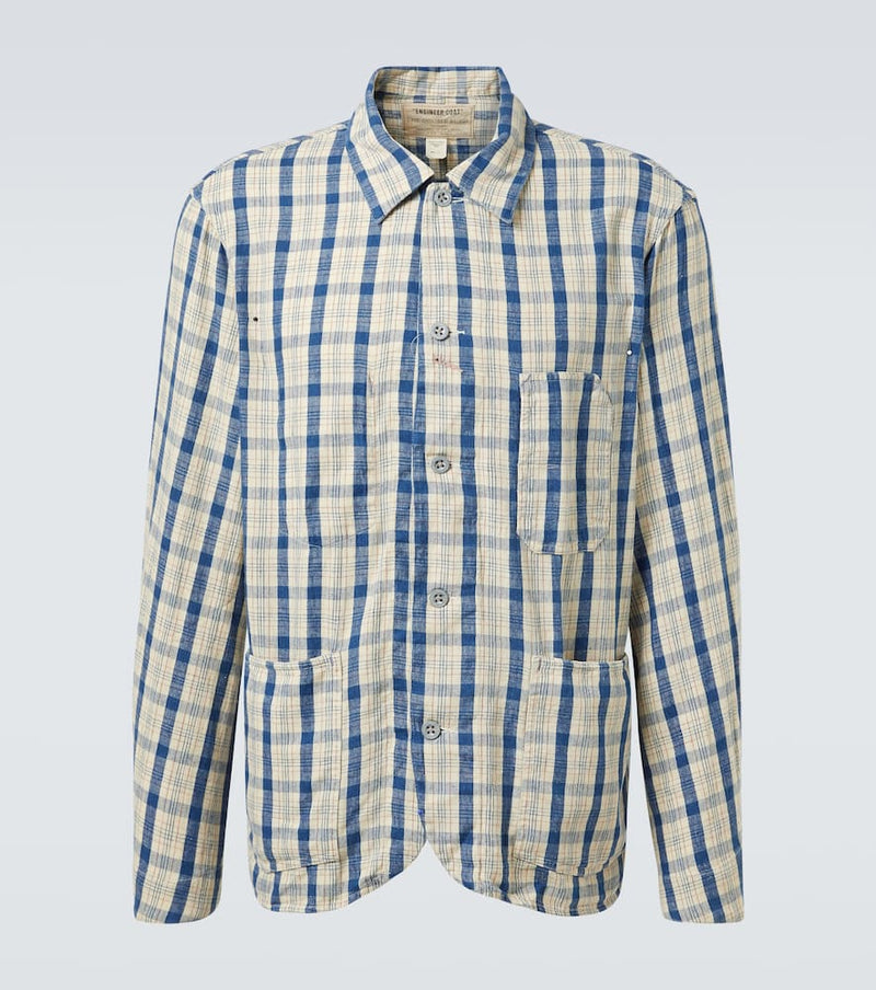 RRL Checked cotton and linen shirt