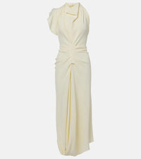 Victoria Beckham Gathered satin crepe midi dress