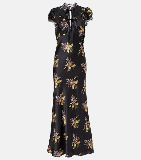 Rodarte Floral silk satin maxi dress