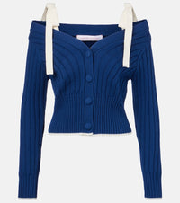 Carolina Herrera Bow-detail cotton and wool cardigan
