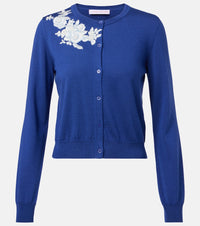 Carolina Herrera Embroidered silk and cotton cardigan