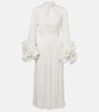 Costarellos Ruffled pleated gown
