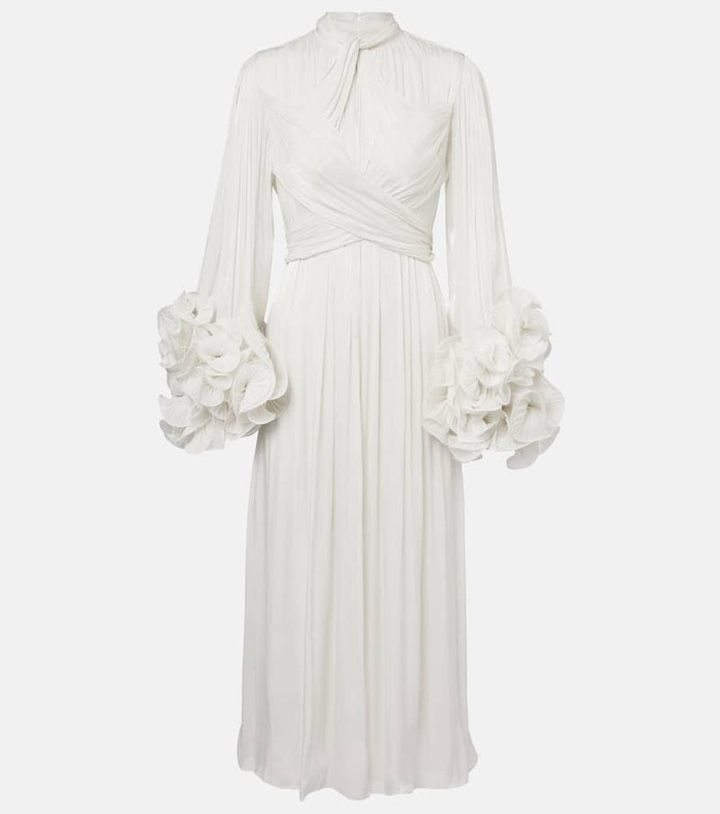 Costarellos Ruffled pleated gown