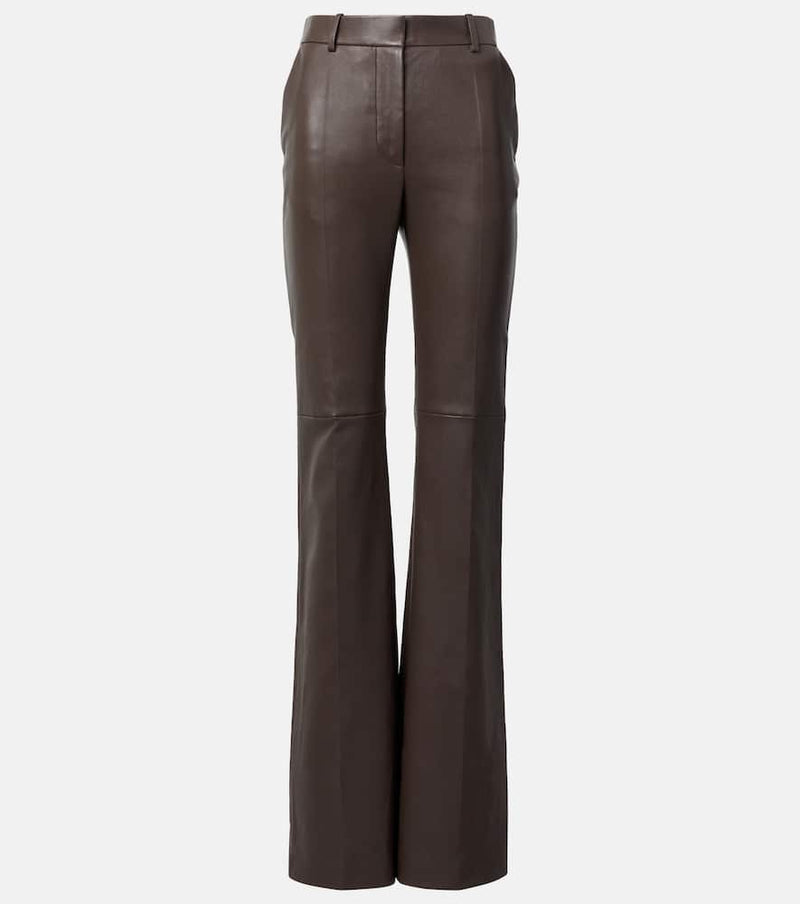 Joseph Tafira mid-rise leather flared pants