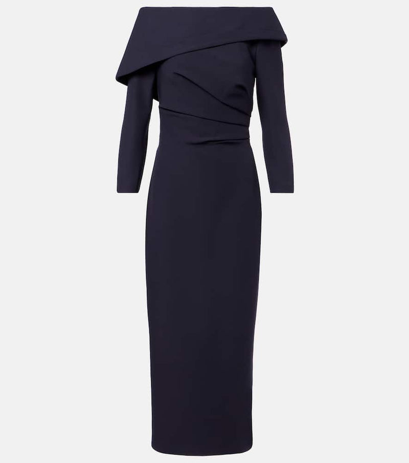 Safiyaa Off-shoulder crepe midi dress