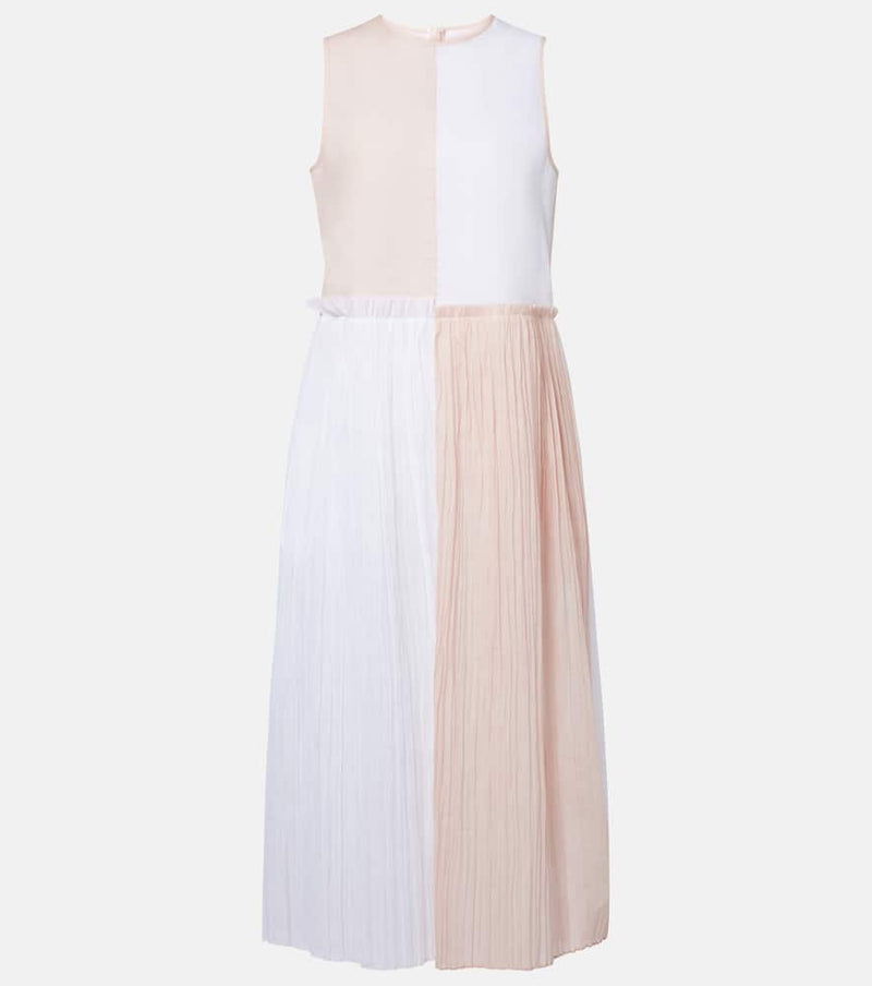 Jil Sander Pleated cotton organza muslin midi dress