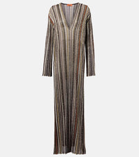 Missoni Striped sequined lame maxi dress