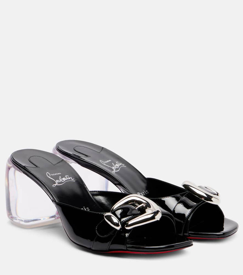 Christian Louboutin Minny Bubble 70 patent leather mules