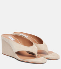 Alaia Cube 75 suede thong sandals
