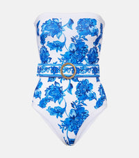 Alexandra Miro Whitney belted printed swimsuit