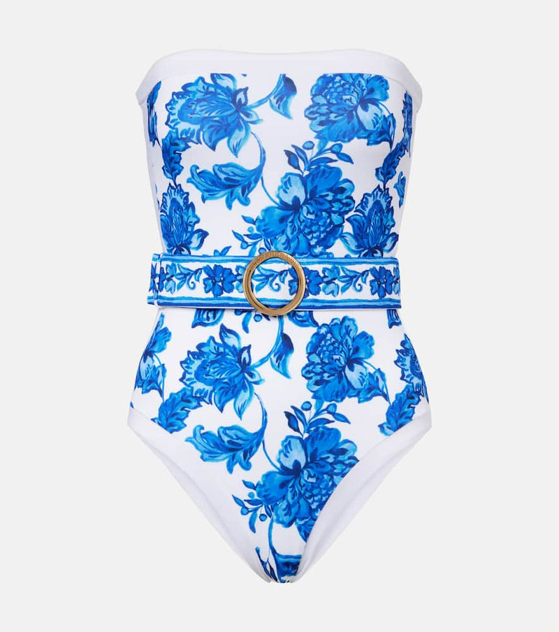Alexandra Miro Whitney belted printed swimsuit