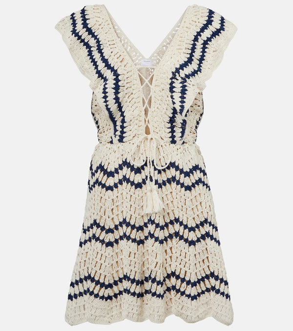 Anna Kosturova Seaside crochet cotton polo dress