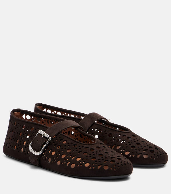 Alaia Vienne suede ballet flats