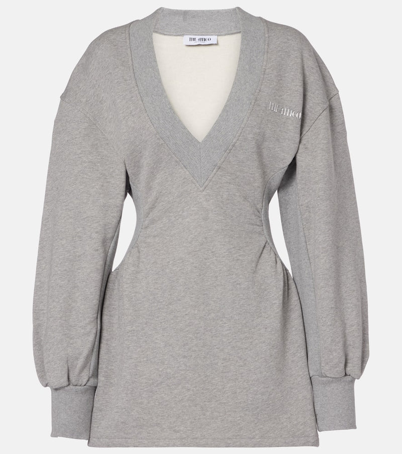 The Attico Peplum cotton fleece minidress