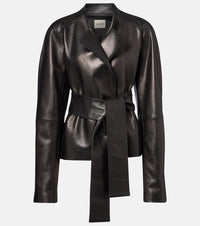 Khaite Edith belted leather jacket