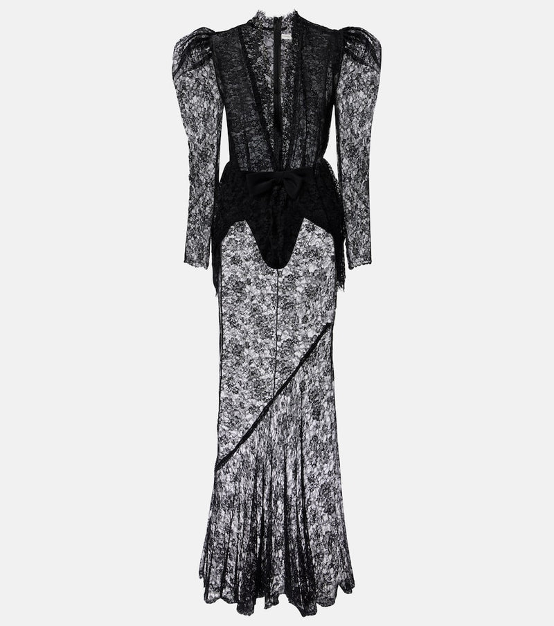 Alessandra Rich Lace gown in Black