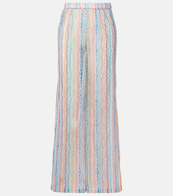 Missoni Zigzag sheer wide-leg pants
