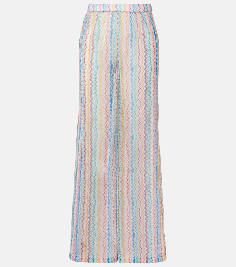 Missoni Zigzag sheer wide-leg pants